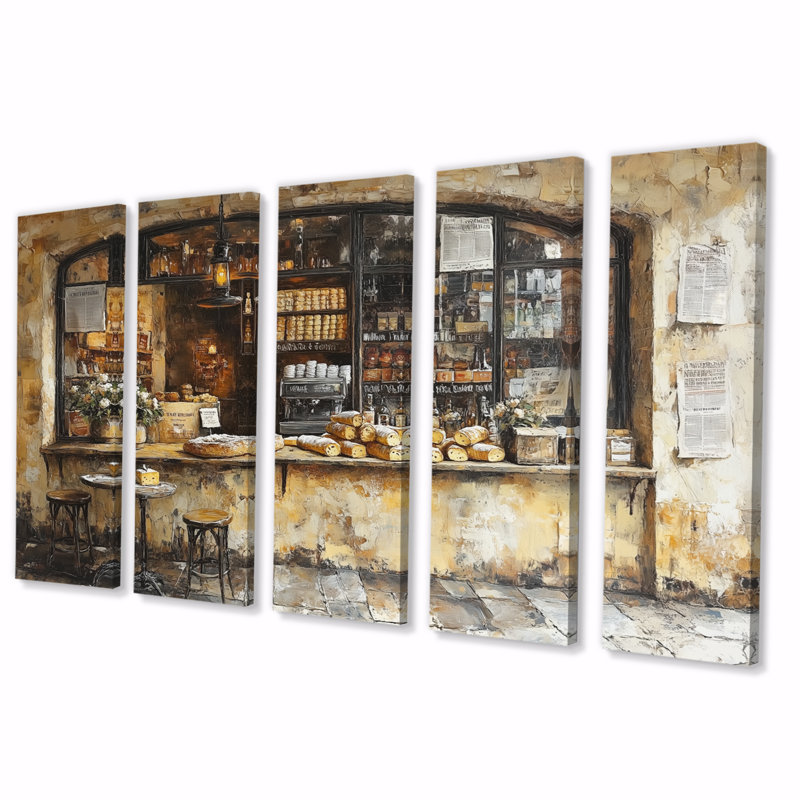 Ensemble de salon français «French Cafe Baguette Et Fromage III», H 32 po x l 80 po
