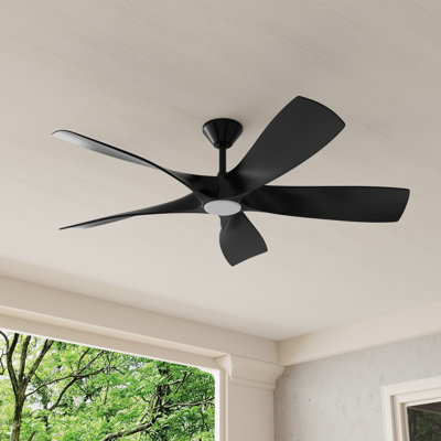 Ventilateur de plafond intelligent transitionnel 60 pouces à 5 pales à DEL d'intérieur / extérieur