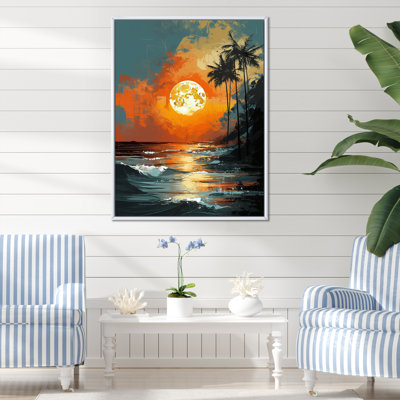 Coucher de soleil sur la côte au paradis I - art mural minimaliste côtier