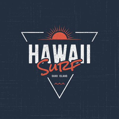 Hawaii Surf Symbol - Wrapped Canvas Print