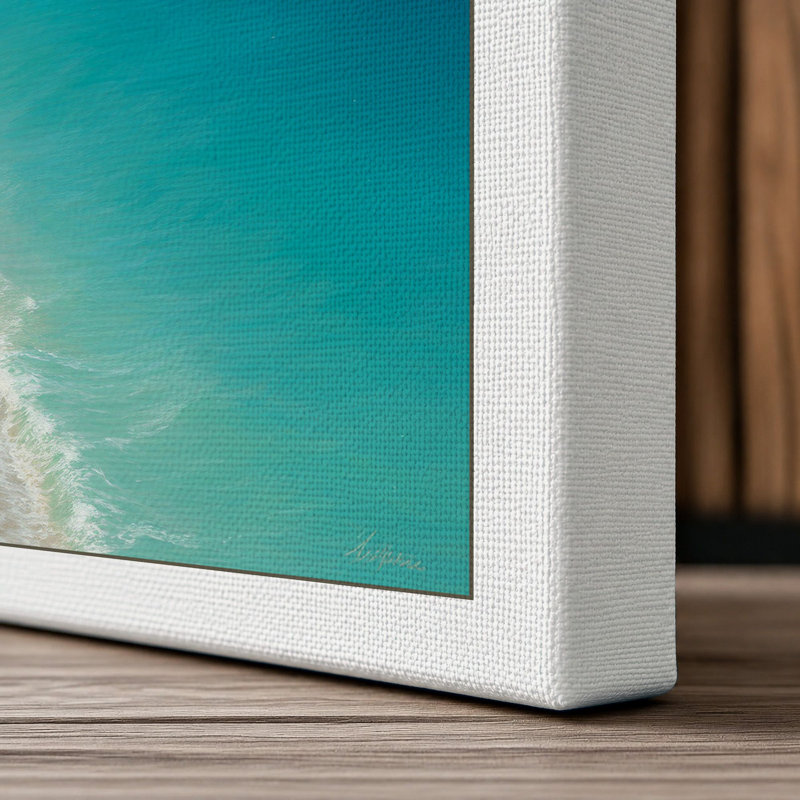 Clifftop Seascape Coastal - Wrapped Canvas, 36x24 - 91.4 x 61.0 cm, White Border