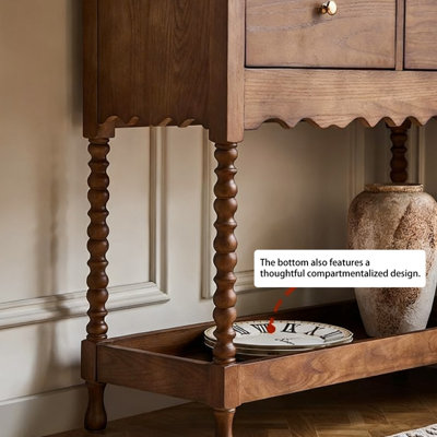 Buffet en bois massif brun noisette