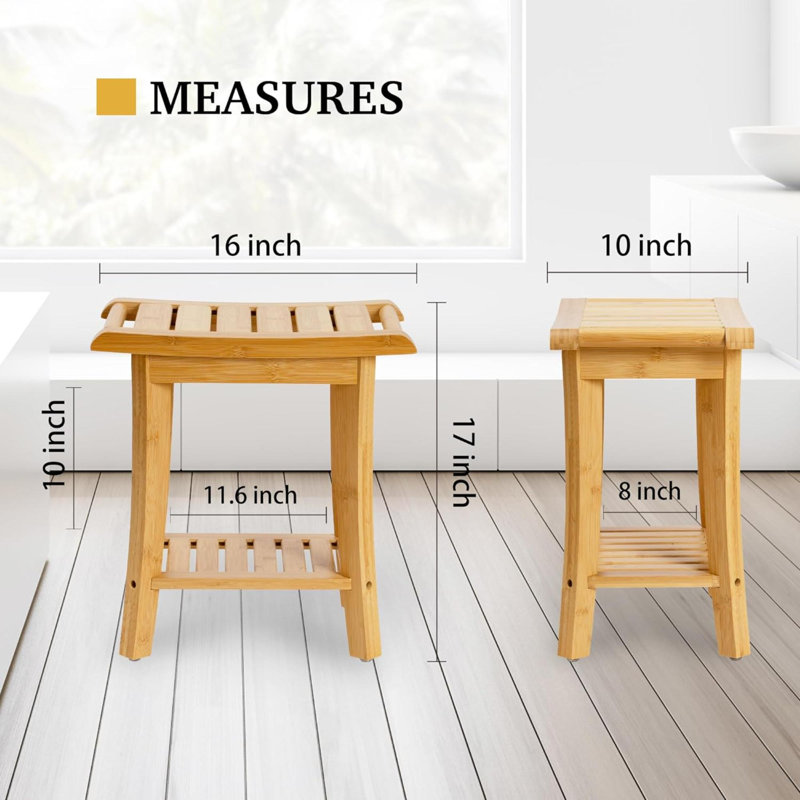 Banc de douche Barnong, Naturel