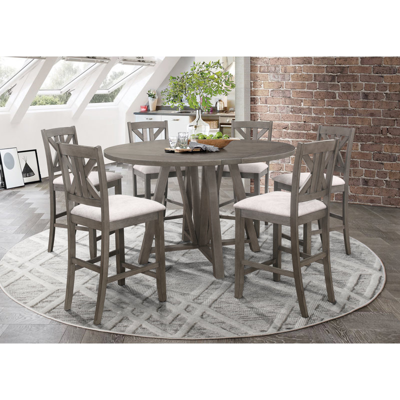 Nicolette Extendable Round Solid Wood Base Dining Table