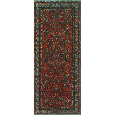 One-of-a-Kind 3'9" X 9'3" New Age Runner Wool Area Rug in
