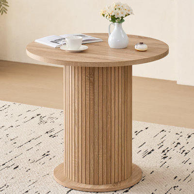 Round Dining Table For 2, 31.5” Modern Small Pedestal Kitchen Table, Space Saving, For Apartment, Home