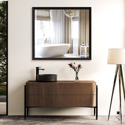40"x36" Oversized Modern Rectangle Bathroom Mirror with Balck Frame Decorative Large Wall Mirrors for Bathroom Living Room Bedroom Vertical or Horizontal Wall Mounted mirror with Aluminum Frame