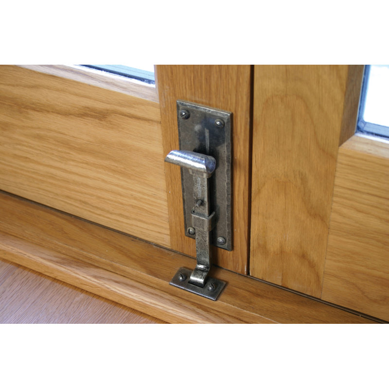 Fishtail Cranked Door Bolt, Pewter Patina