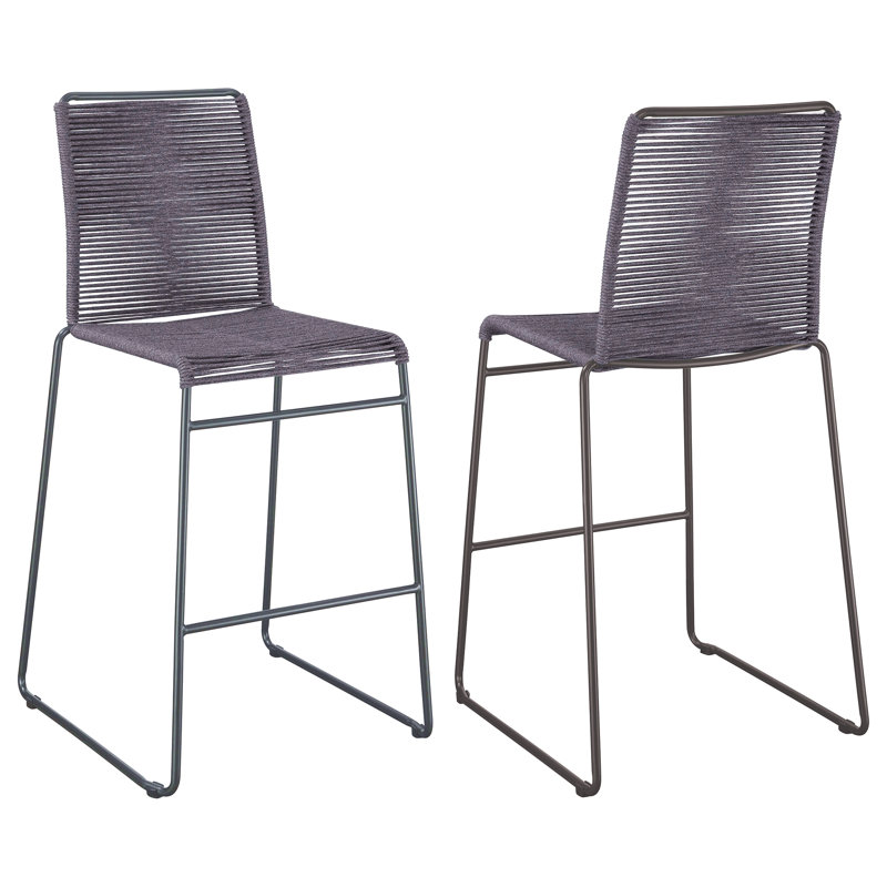 Ensemble de 2 chaises de bar en corde tissée