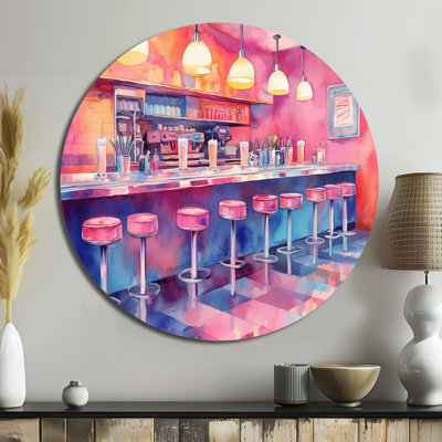 Dinner Counter 1950S - Retro Round Metal Wall Decor