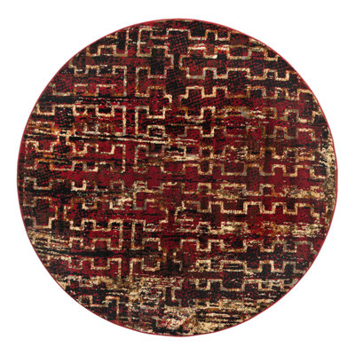 Tapis bordeaux à motif géométrique Knowle