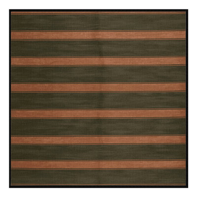 Tapis brun à rayures horizontales lavable à la machine