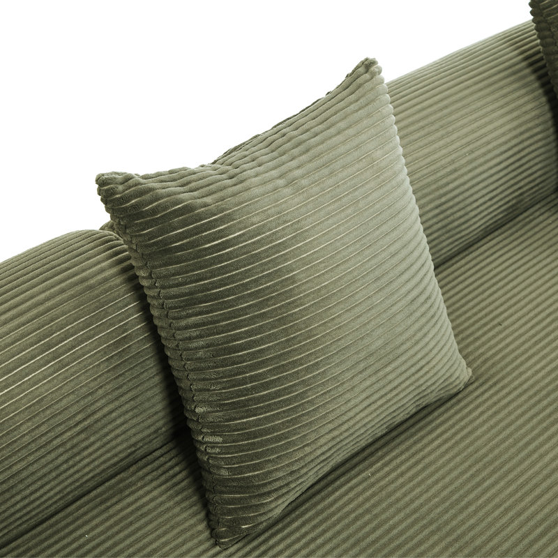 Boneless Oversized 8-in-1 Convertible Sofa Sectional ,corduroy,diy Sofa,l Shaped Modular Sofa,no Assembly., Green