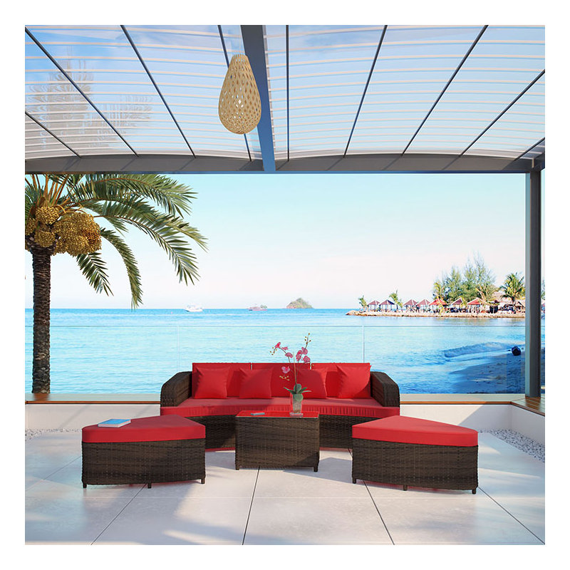 Canapé modulaire d'extérieur Modway Monterey, Rouge