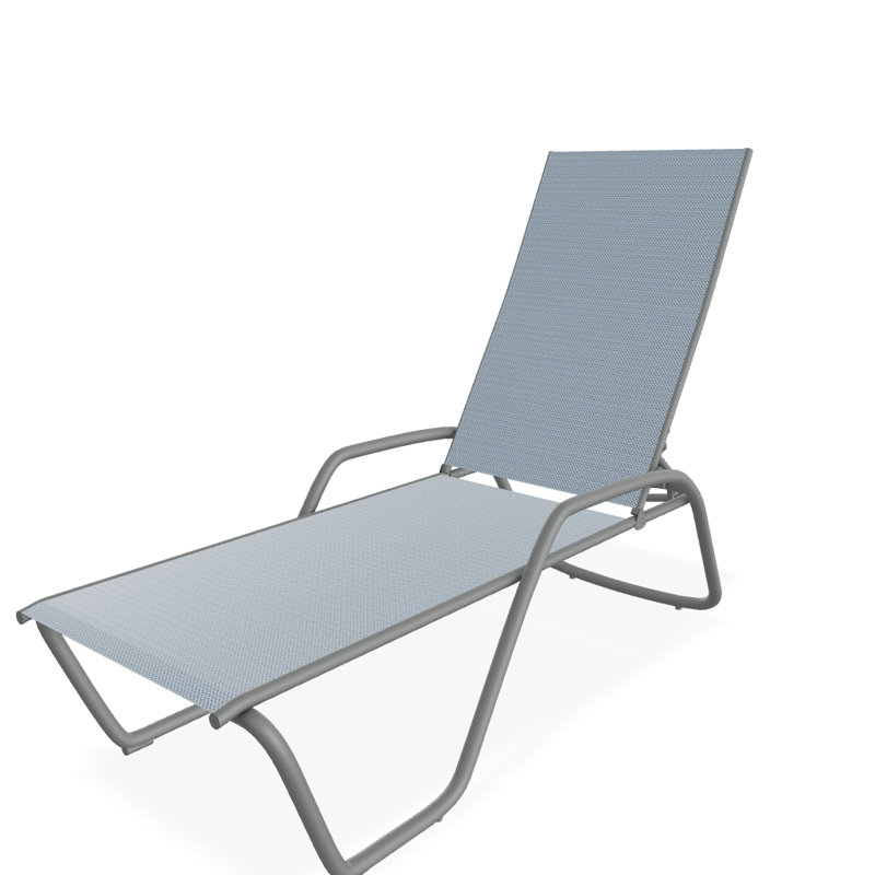 Outdoor Rust-Resistant Metal Chaise Lounge, Textured Graphite, Jay