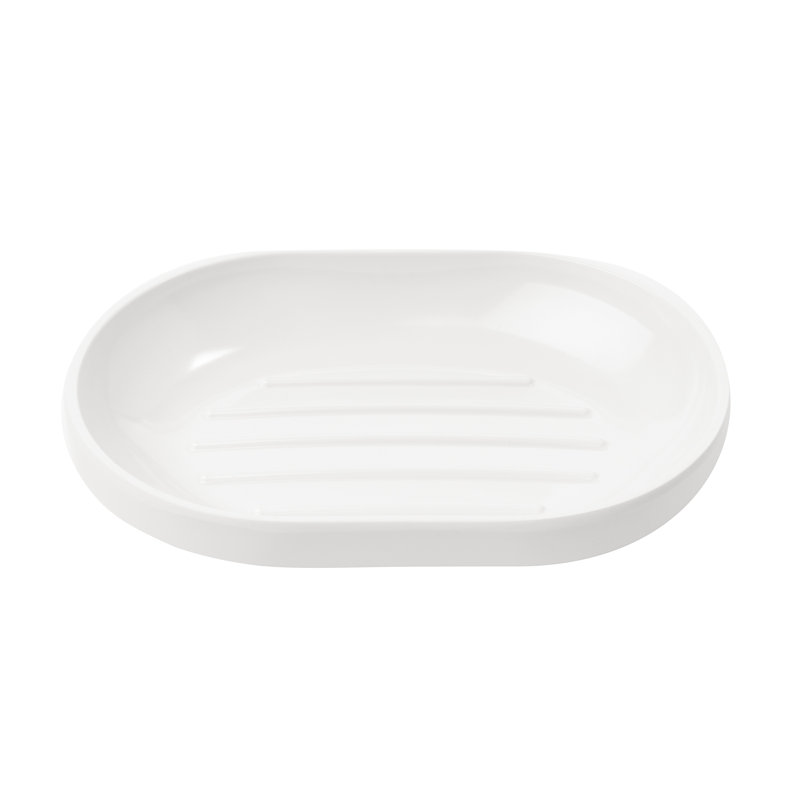White Glossy Melamine Bathroom Soap Dish