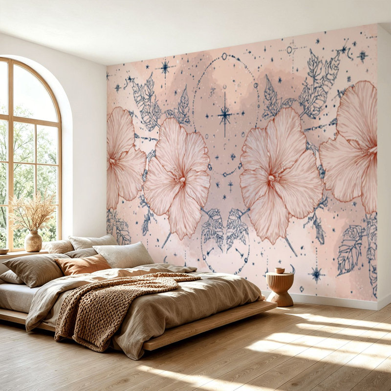 Papier peint adhésif auto-adhésif moderne pour la chambre à coucher L 69 po x l 96 po Peel and Stick
