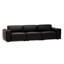 Canapé modulaire 110,24 po en cuir véritable noir