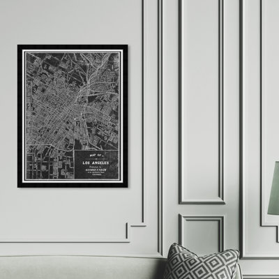 " Los Angeles Map 1899 Gray "