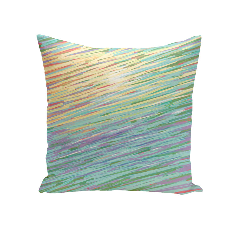 Abstract Outdoor Reversible Throw Pillow, 18" H x 18" W x 1" D, Neutral