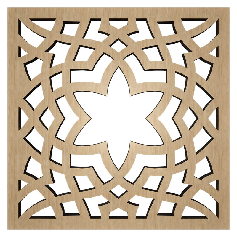 Panneaux muraux décoratifs en bois Paris, moyen, l 15 3/8 po x H 15 3/8 po x T 3/8 po, chêne blanc