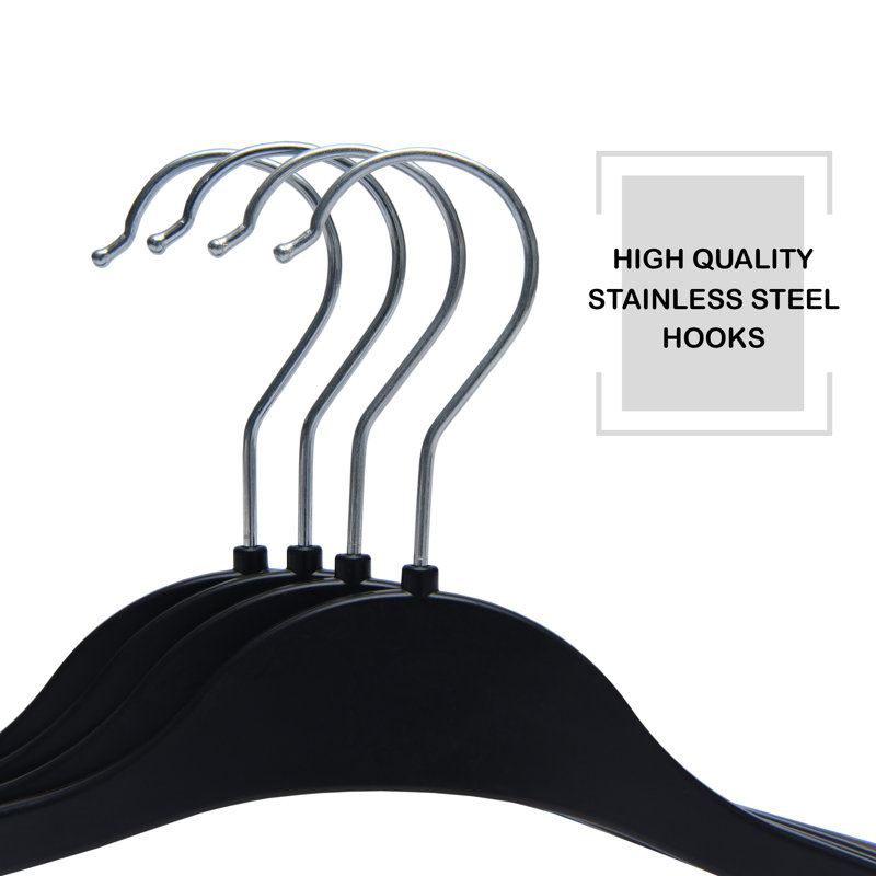 Paquet de 50 cintres en plastique antidérapants noirs, 25
