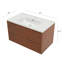 Meuble-lavabo mural simple 36 po avec lavabo en céramique blanche, comptoir en quartz, armoire en bois massif