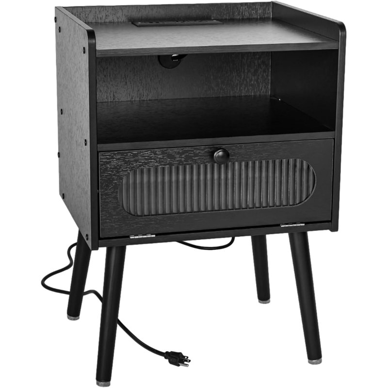 Table de chevet Leggon, Noir