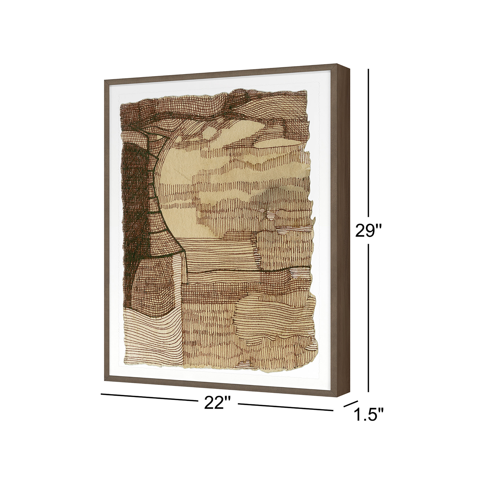 Coffee Drawing 5 by Renee Staeck, 29" H x 22" W x 1.5" D, Walnut