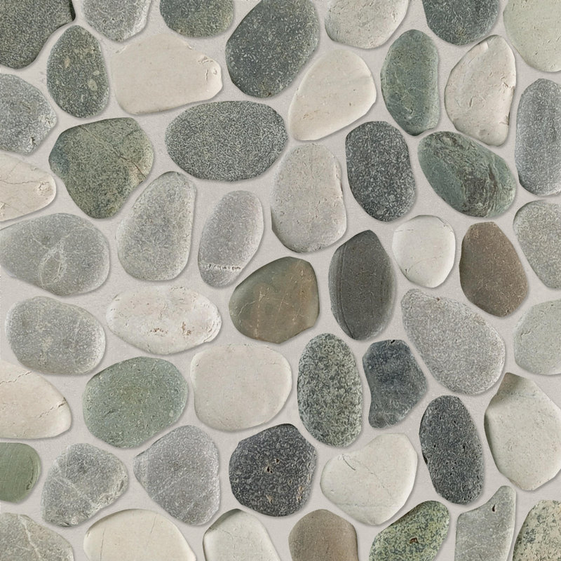 Carreau de mosaïque de pierre naturelle de 12 po x 12 po Kansas, Turquoise
