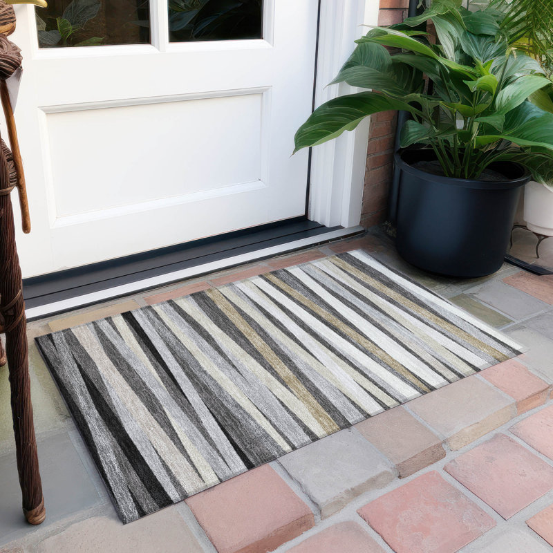  Tapis gris intérieur / extérieur lavable à la machine Chantille ACN997, Rectangle 1 pi 8 po x 2 pi 6 po