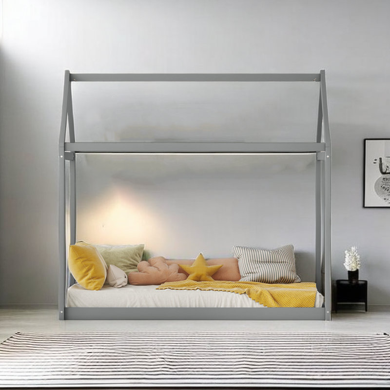 Platform Bed, Gray