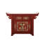 Vintage Painted Red Porch Cabinet Accent Cabinet