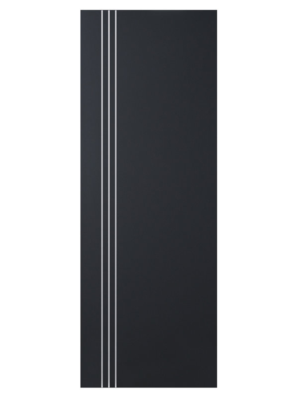 Dalle de porte intérieure moderne laminée noir doux Glam G-Pro 004 seulement 28 po x 96 po, Noir doux, 28 po x 96 po