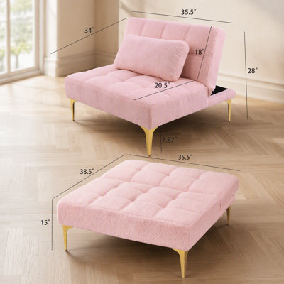 Futon convertible pour canapé-lit simple avec pieds robustes en métal, idéal pour les petits espaces et une utilisation multifonctionnelle dans les appartements et les studios