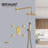 Bravat Brushed Gold Shower Set With Valve Mixer 3-Way Concealed Wall Mounted