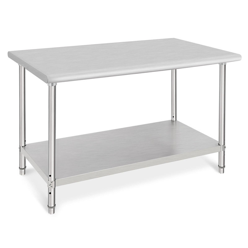 babevy Stainless Steel Table Commercial Work Table,NSF Three Layer Workbench Heavy Duty Prep Worktable