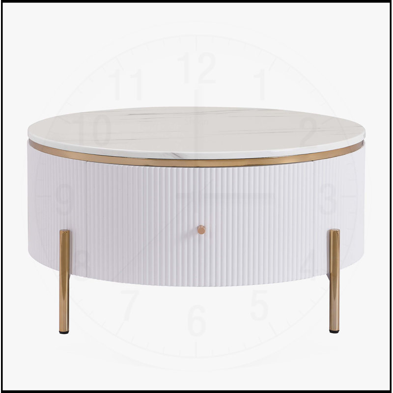 Table basse moderne avec 2 grands tiroirs, rangement spacieux et design élégant pour les salons contemporains