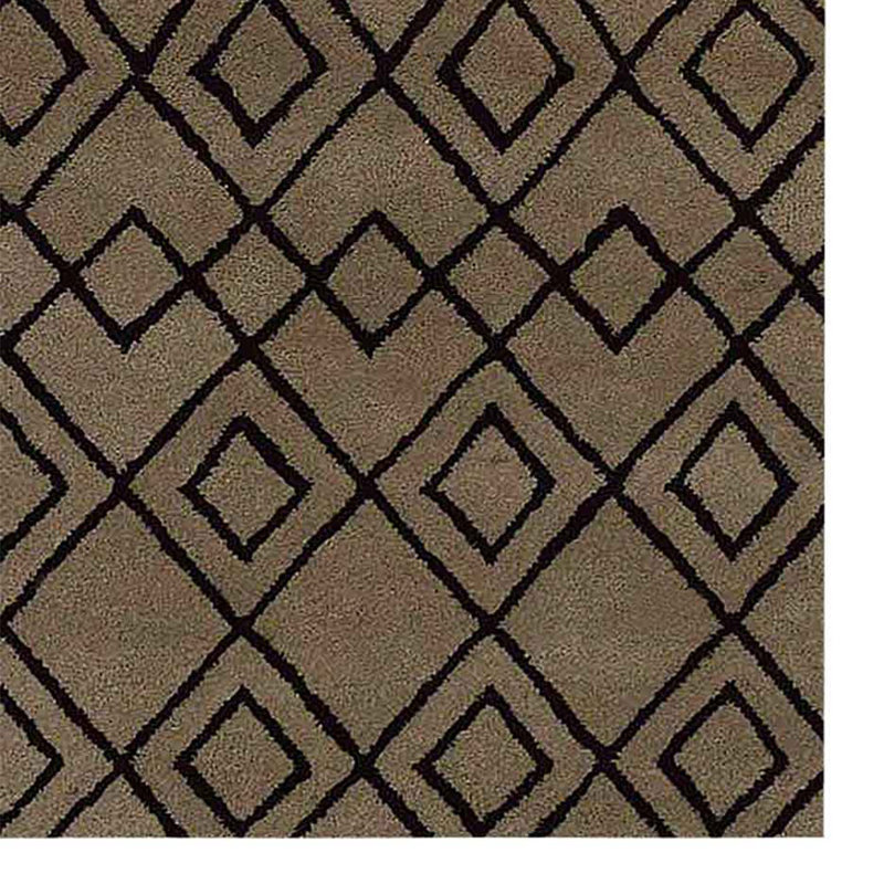 Esmeralda HAND TUFTED WOOL ECO-FRIENDLY AREA RUGS, Brown Color, Geometric Design, Rectangle 4' x 6'
