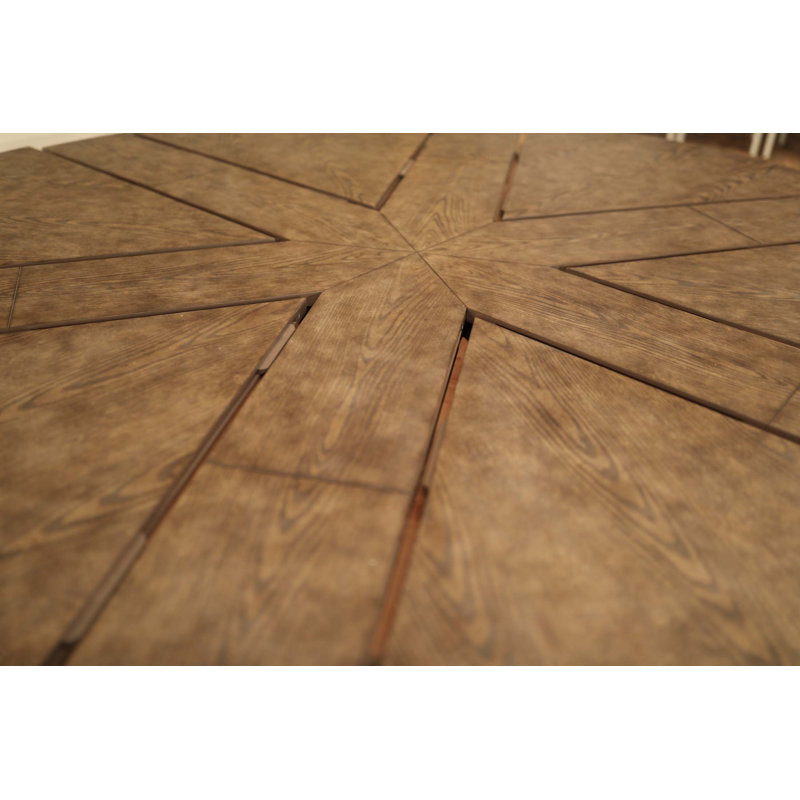 Jupe Mink Extendable Solid Wood Dining Table, Warm Mink