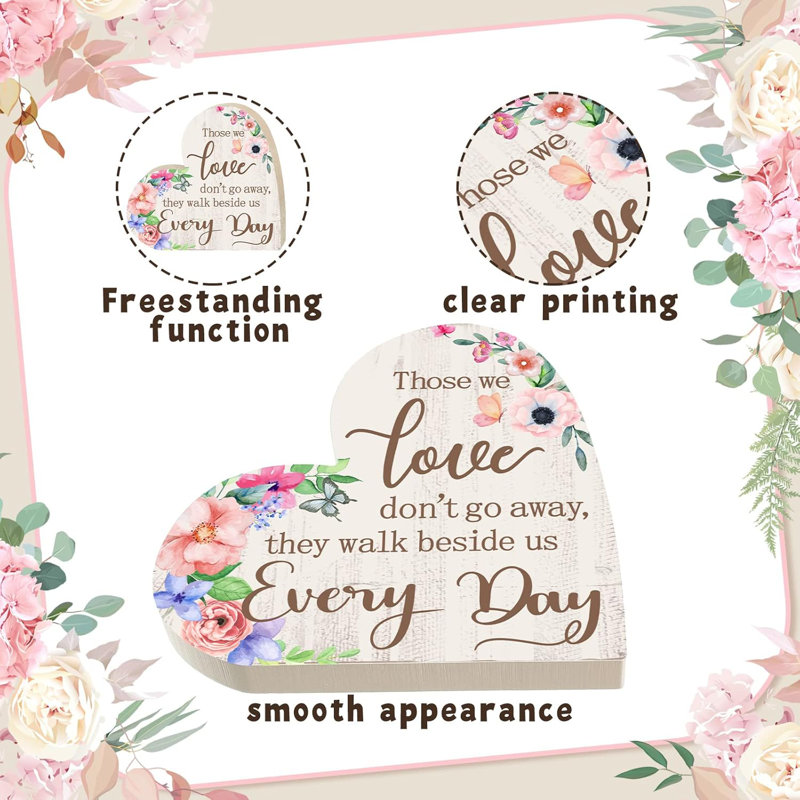 Signe floral avec cœur en bois
