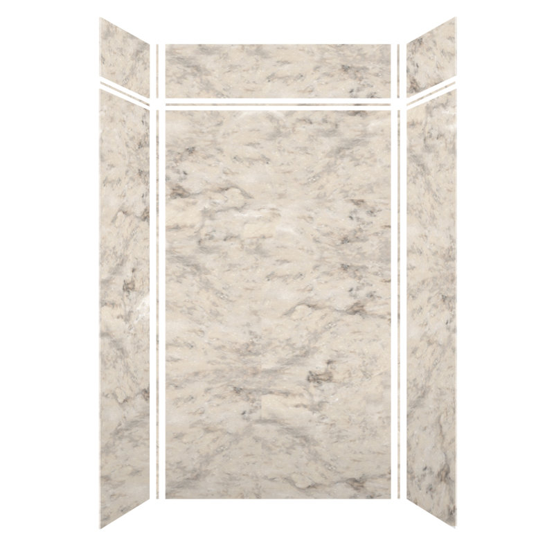 SaraMar Sand Creme Velvet 48'' x 96'' Glue Up Shower Wall Panels