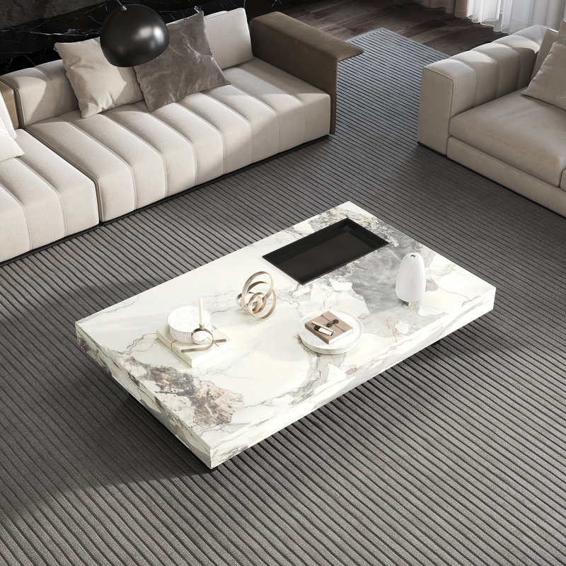 Table basse Briamarie, Blanc / Blanc