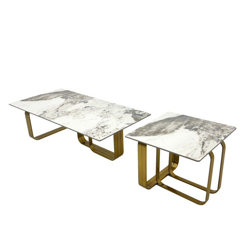 Ensemble de tables basses Modern Modern, Doré