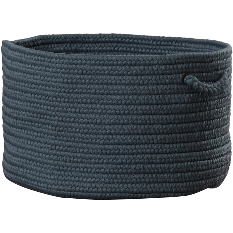Panier de rangement tressé intérieur / extérieur, H 12 po x l 18 po x P 18 po, Bleu lac
