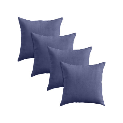 Ensemble de coussins décoratifs carrés et extérieurs de 4 x 22 po x 22 po avec insert, tissu résistant à l'eau et aux rayons UV