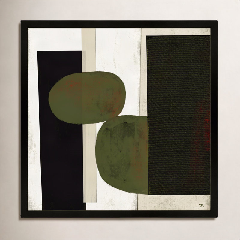 «Collage 1» par Studio, art mural encadré, Papier avec cadre noir, H 44 po x l 44 po x P 1,25 po