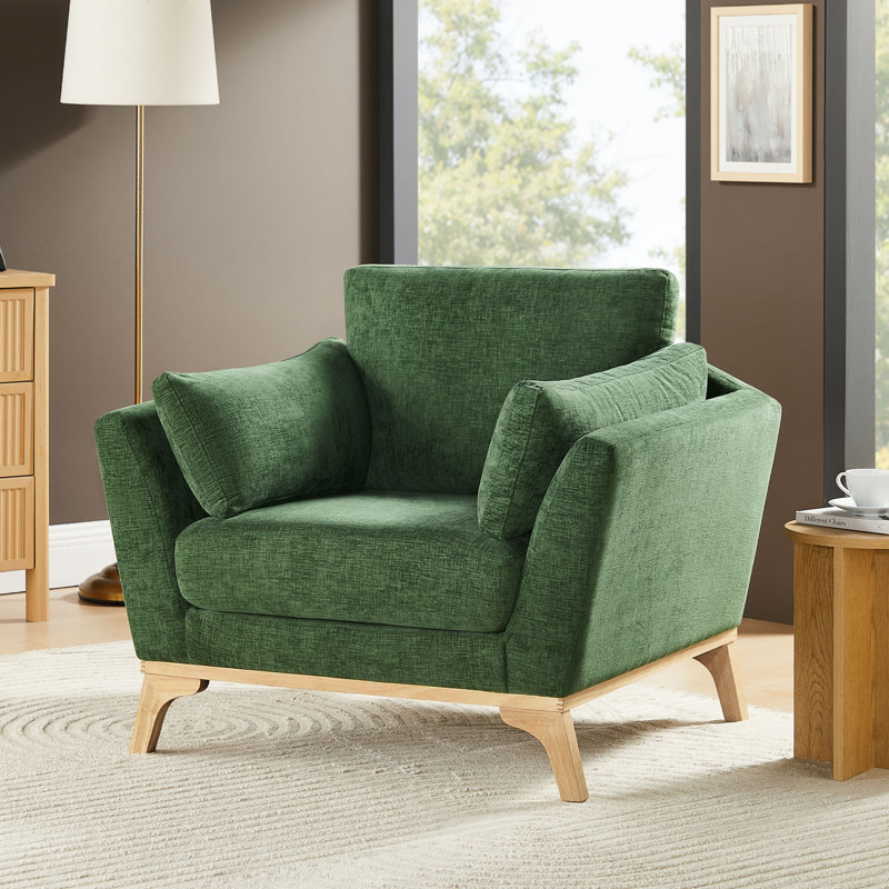 Lodell 41.7'' Wide Armchair, Green Chenille