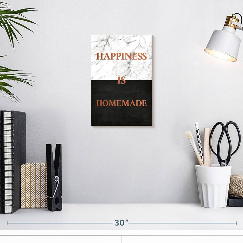 Happiness Is Homemade Typography I, 12" H x 8" W