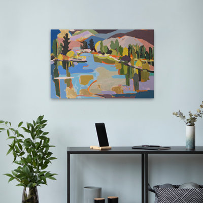 Lakeview - Paysages contemporains, art bleu des Lacs